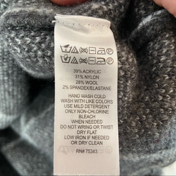 ARTISAN NY Sweater Grey Windowpane Wool Blend Turtleneck Medium - Picture 5 of 6